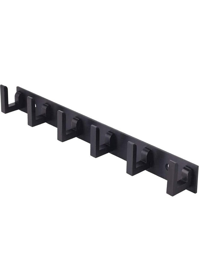 NYCAA Heavy Duty Stainless Steel Door Hanger Hooks 6 Pin Black L Type Door Hooks Hanger Clothes Hanger for Bathroom, Bedroom and Kitchen (Black, 1) - Image 1